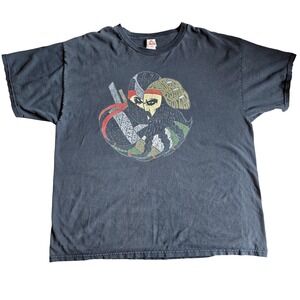 VTG 2000s Mighty Healthy Ninja Graphic Tee Shirt 2XL Alstyle Y2K Streetwear 00s